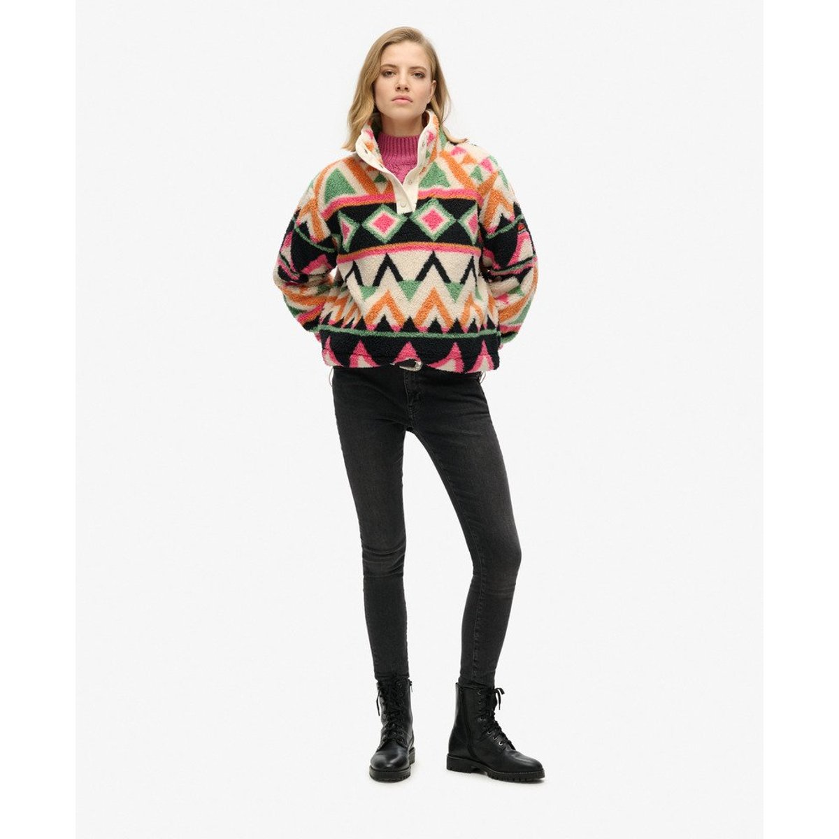 Sweat imprimé imprimé éponge crème, SUPERDRY