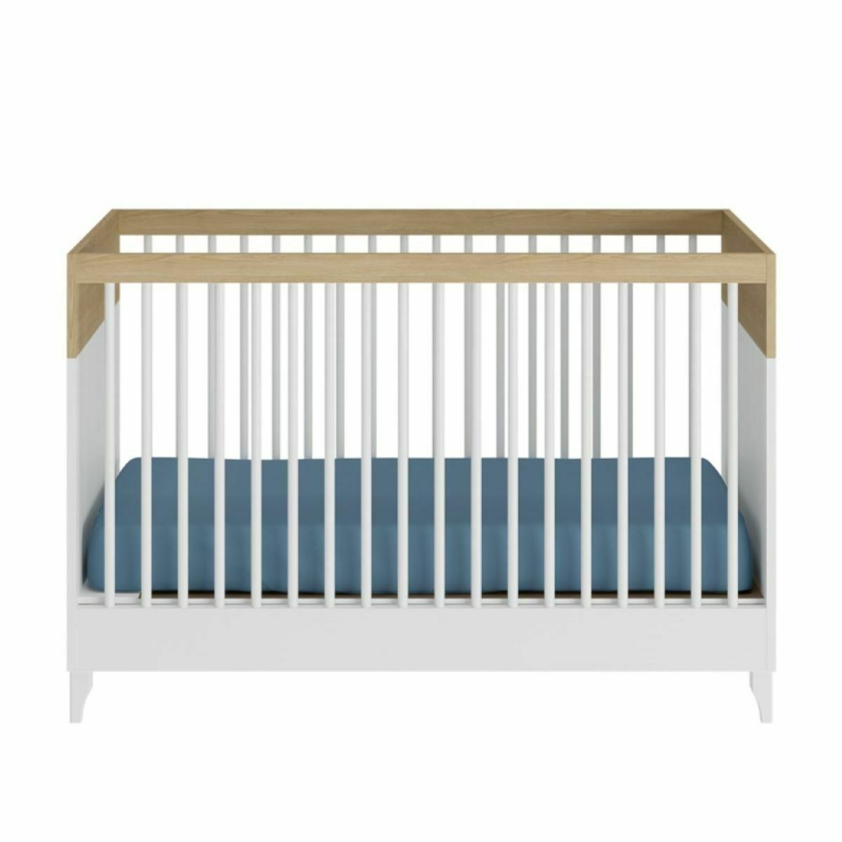 Lit bébé DIXIE blanc et bois, AKITEN RETAIL
