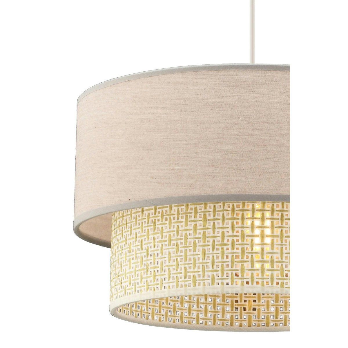 Suspension moderne - abat-jour en tissu ZURICH sable, PIER IMPORT