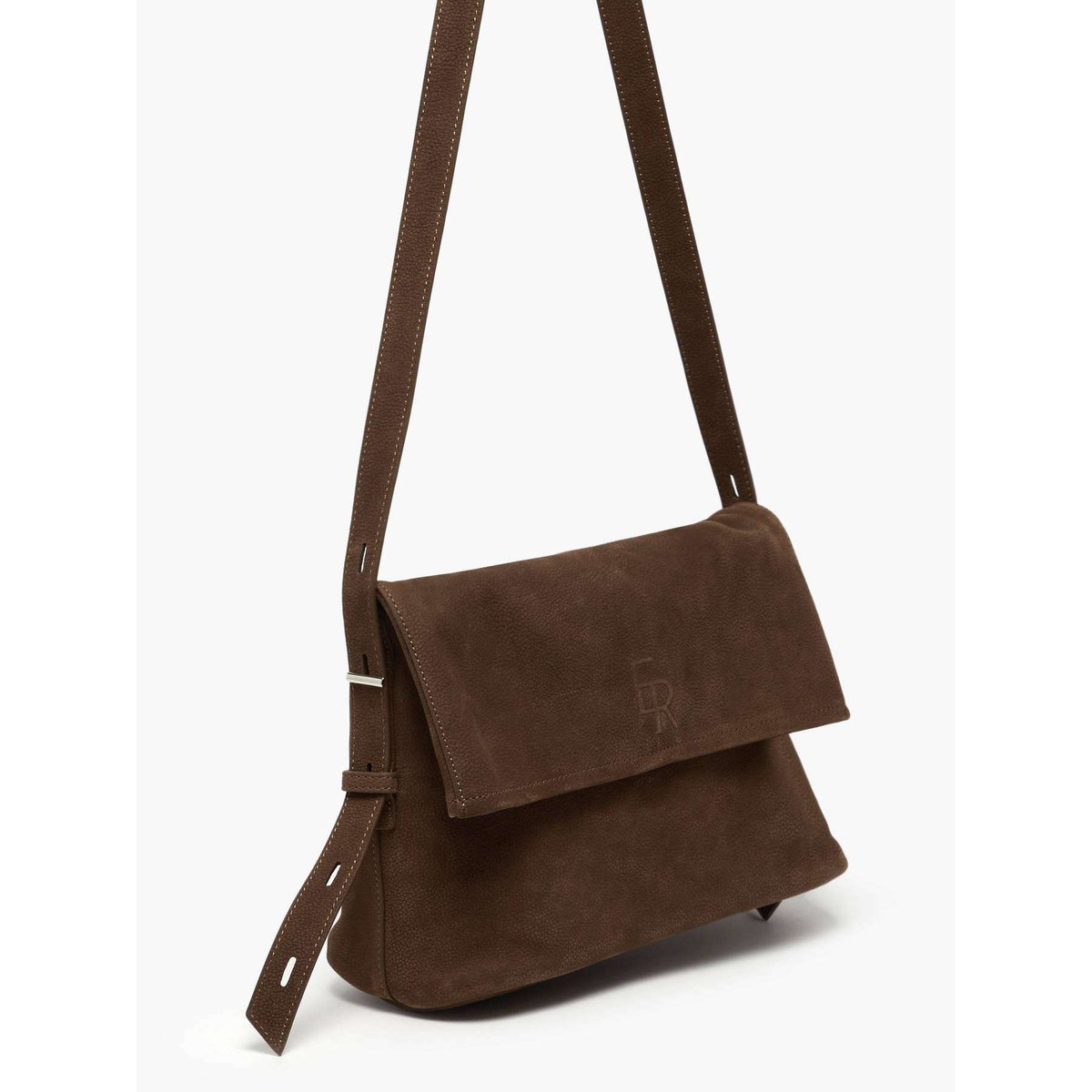 Sac bandoulière Cavalier nubuck cuir chocolat, ETRIER