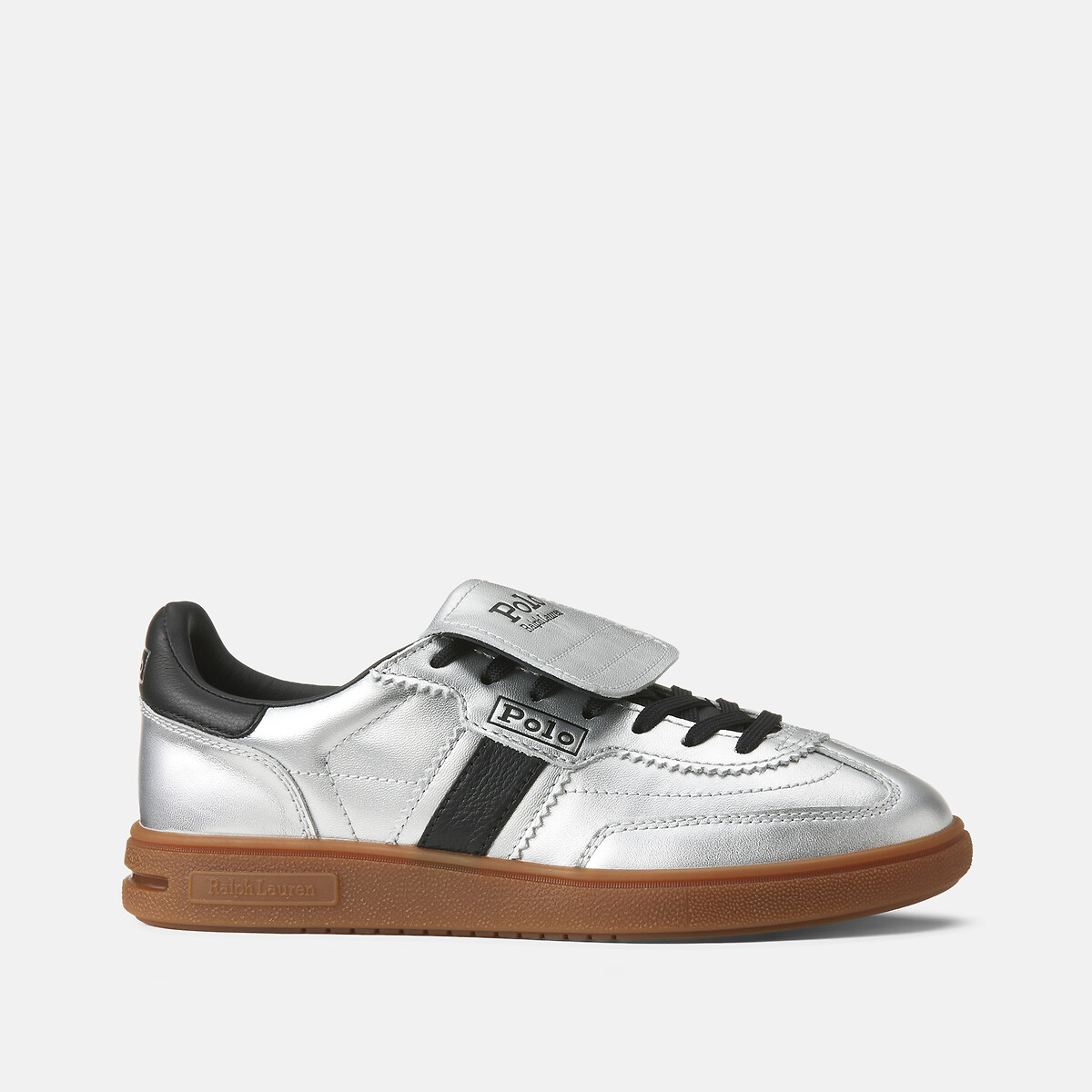 Baskets Bedford en cuir argent, POLO RALPH LAUREN