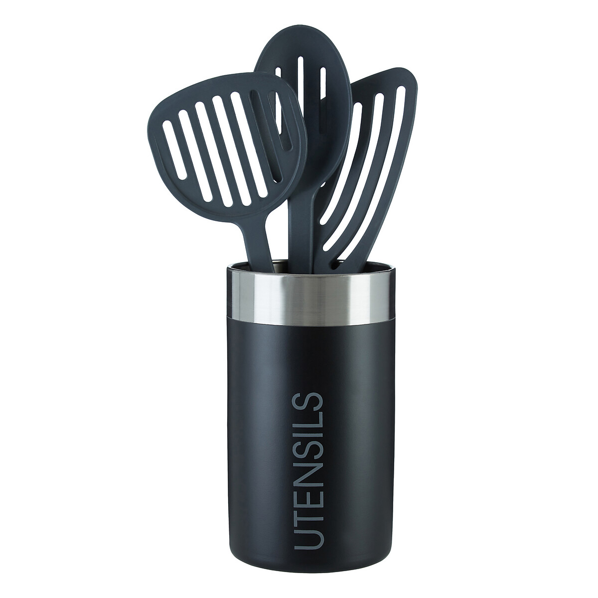 Utensil Holder in Black/Silver black, SO'HOME