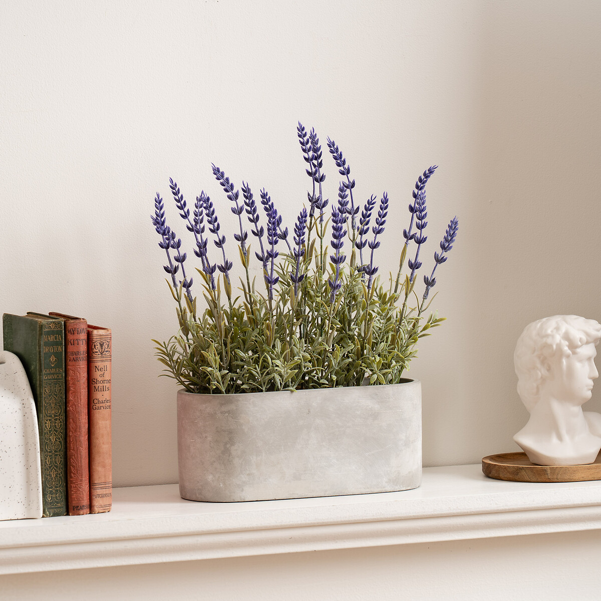 33cm Lavender in Oval Trough Planter purple, SO'HOME