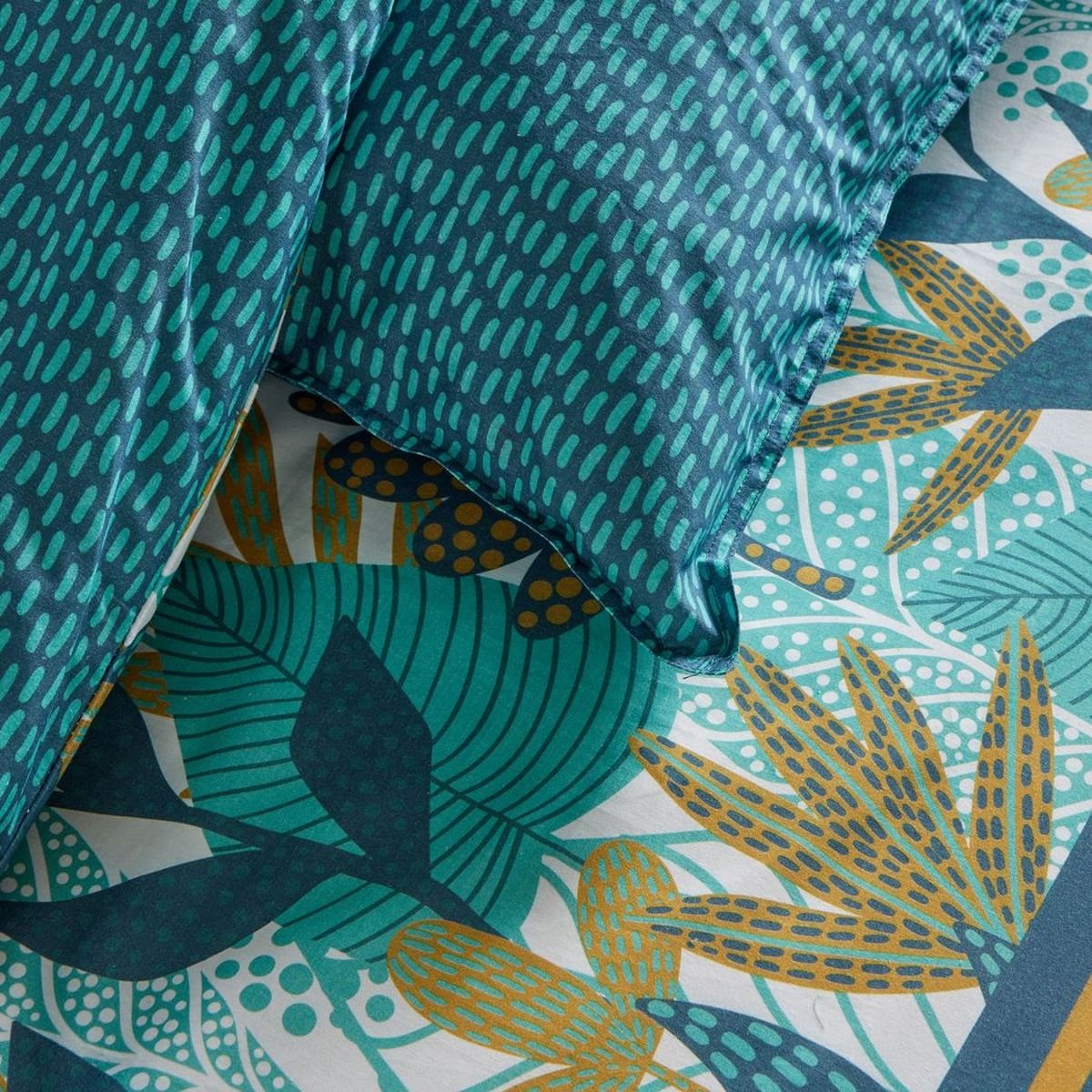 Parure de lit imprimé Floral coton SUNSHINE EDWIN bleu, TODAY