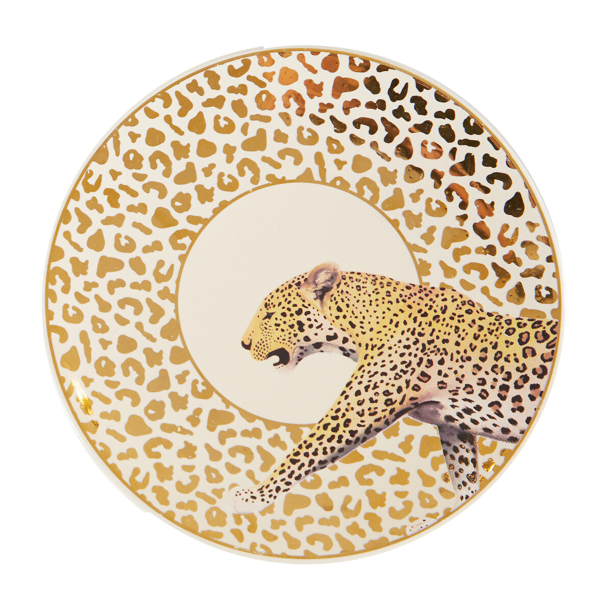 Set of 4 Stoneware Leopard Dishes gold-coloured, SO'HOME