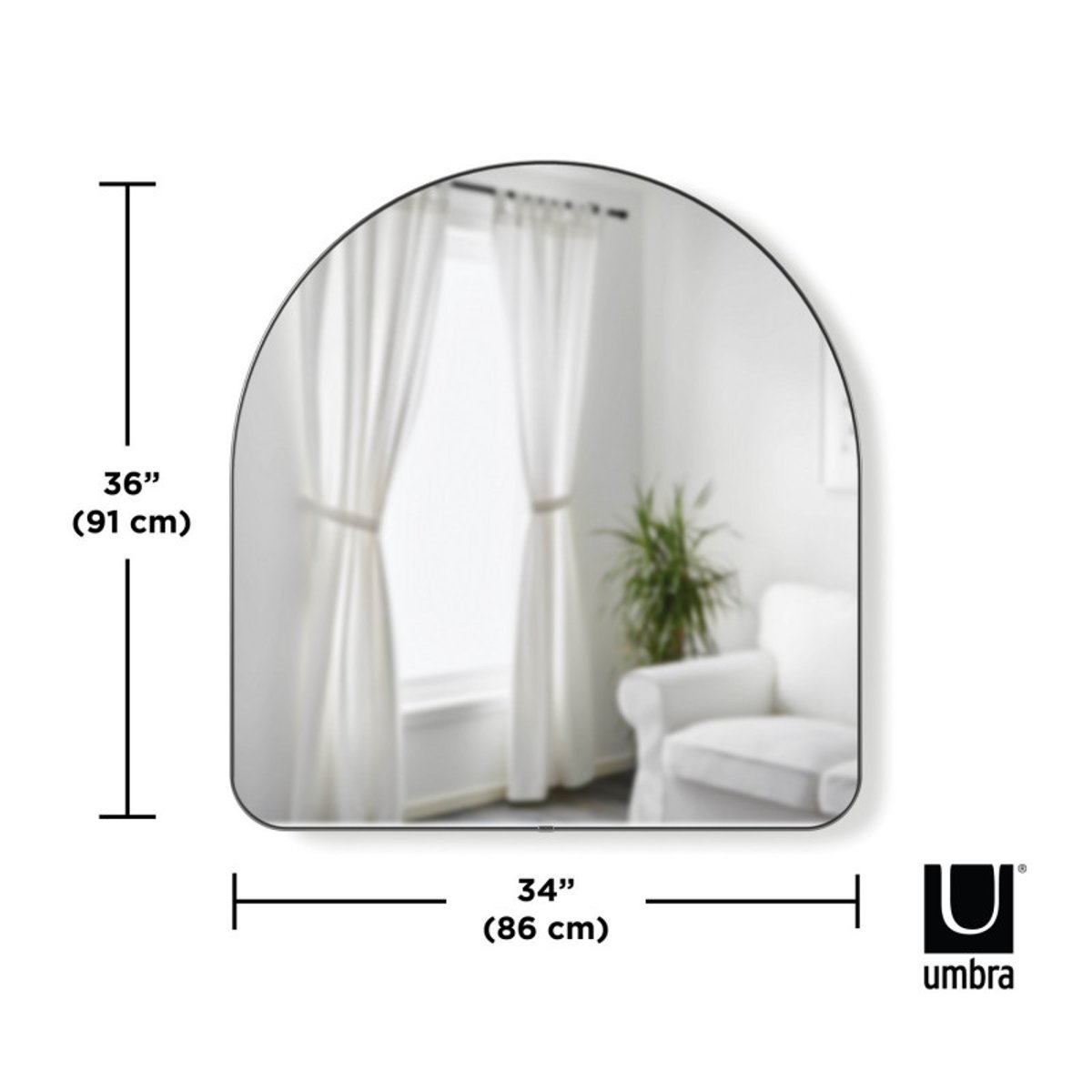 Miroir arche cadre métal  HUBBA gris, UMBRA