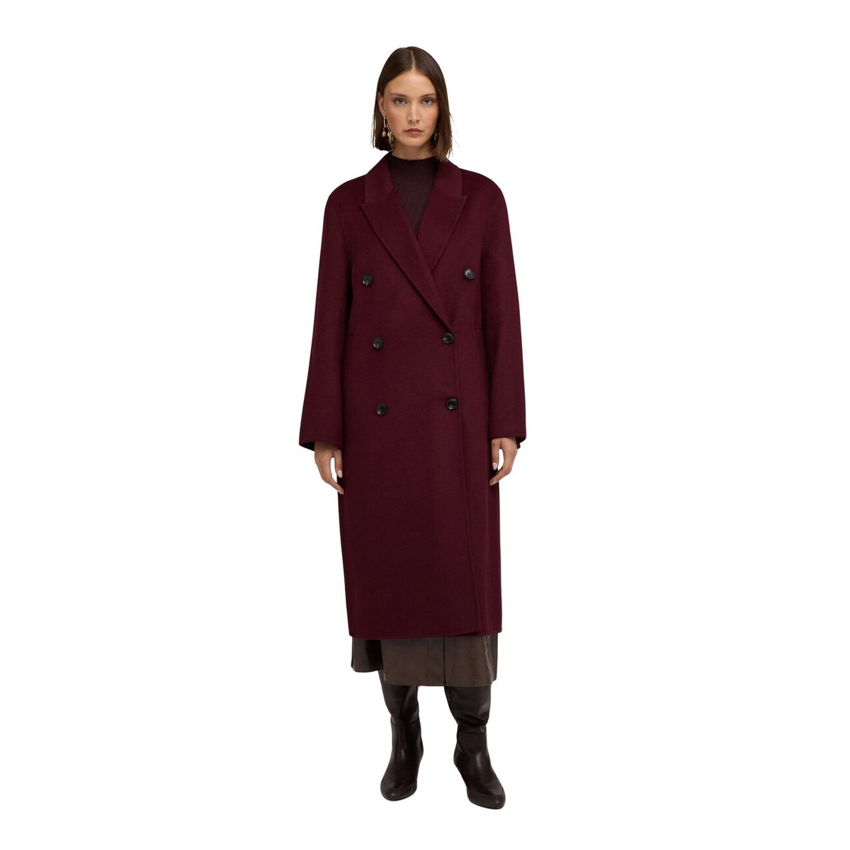 Manteau long croisé burgundy, MOTIVI