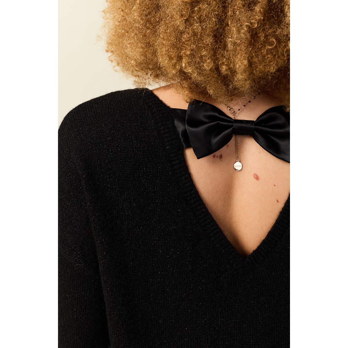 Robe pull fin manches longues noir, BONOBO