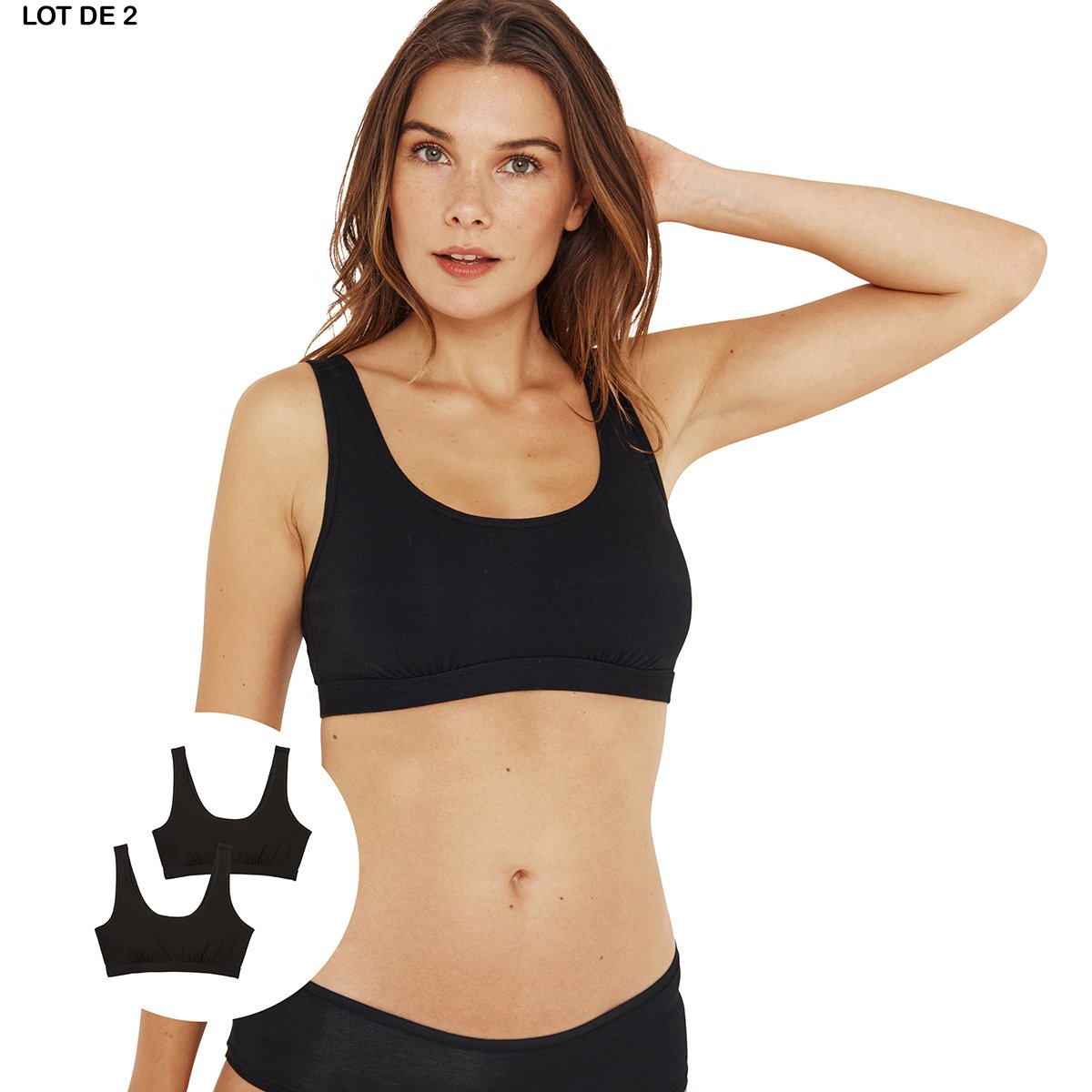 Brassiéres, lot de 2, BASIC noir-noir, ATHENA