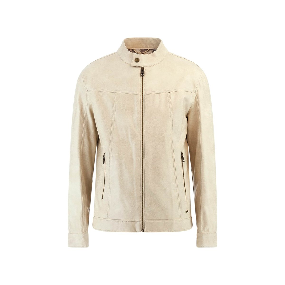 Blouson De Motard En Similicuir beige, GUESS