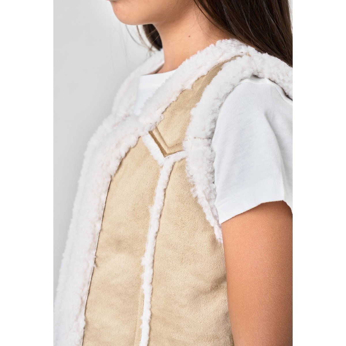 Gilet sans manches fille SVANY natural, DEELUXE