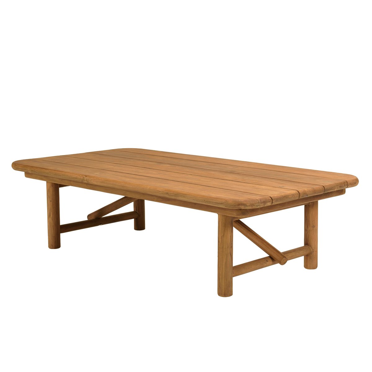 Table basse de jardin 130 cm en teck recyclé ORIA bois naturel, PIER IMPORT