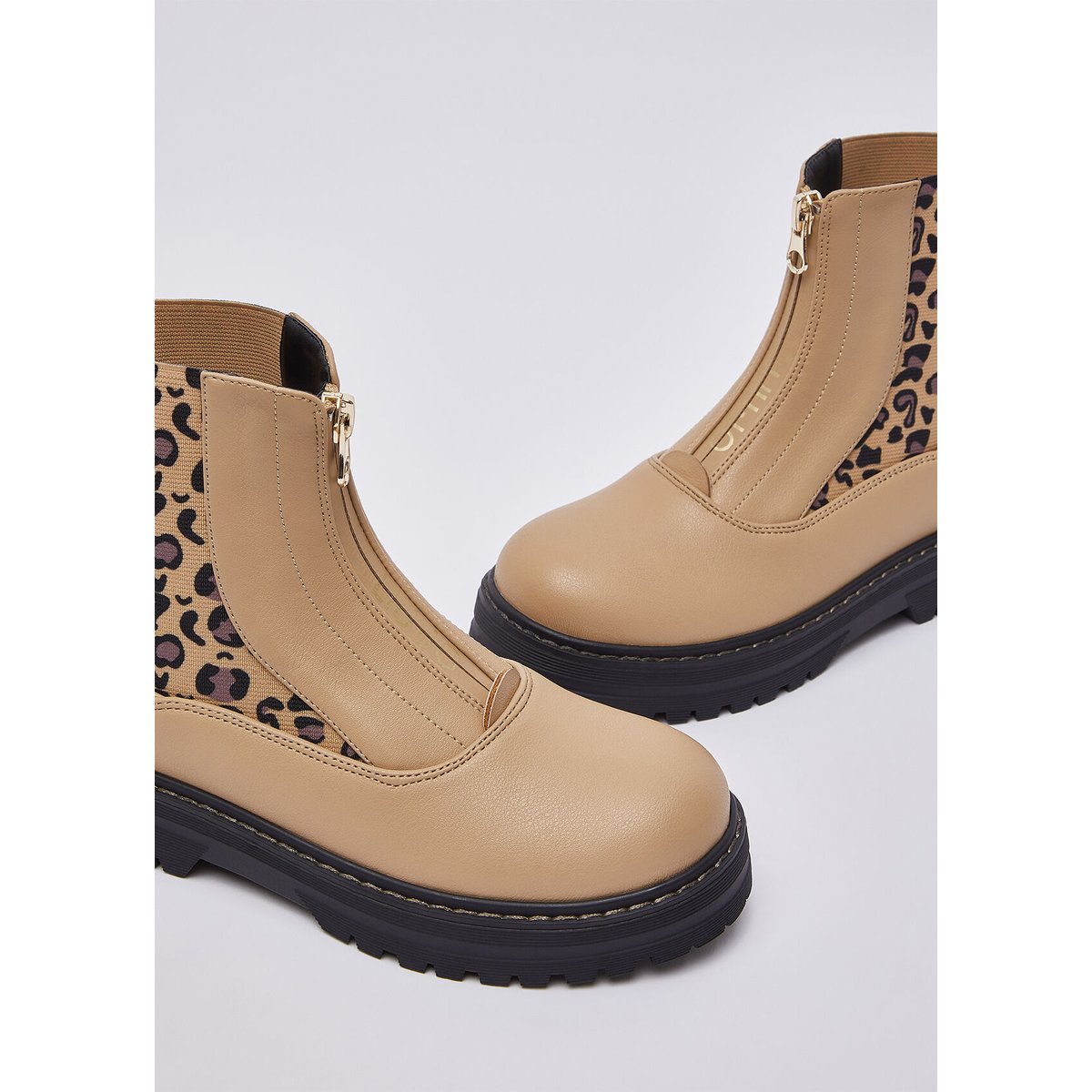Bottines avec détail animalier sable, LIU JO