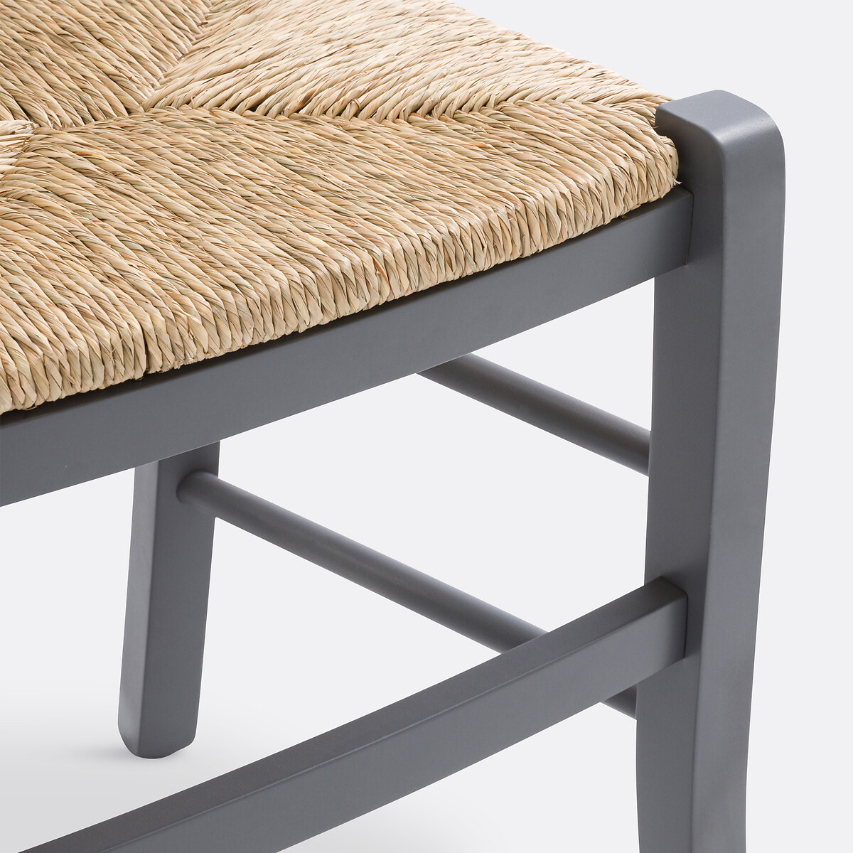 Lot de 2 chaises paysannes, en hêtre massif, PERRINE gris, SO'HOME