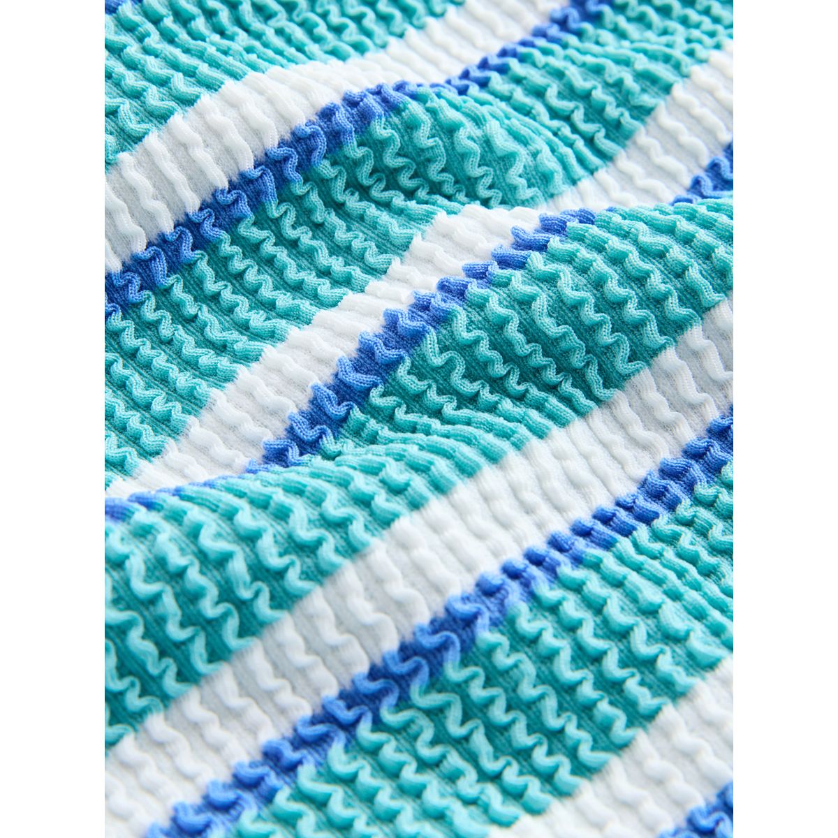 Bas de bikini short rayures froissées bleu turquoise/blanc, NEXT
