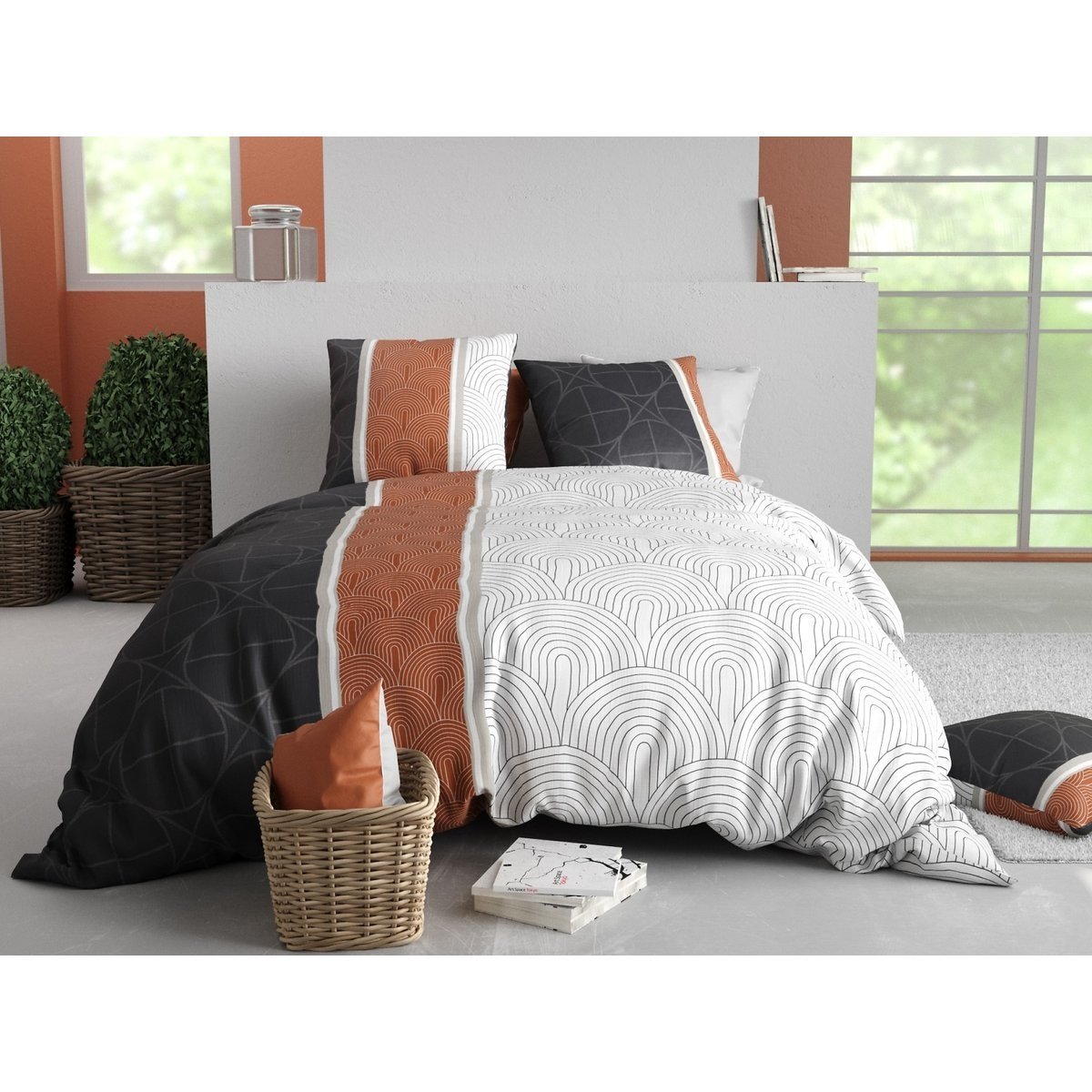Parure de lit Art deco Ekinose blanc, EDEN