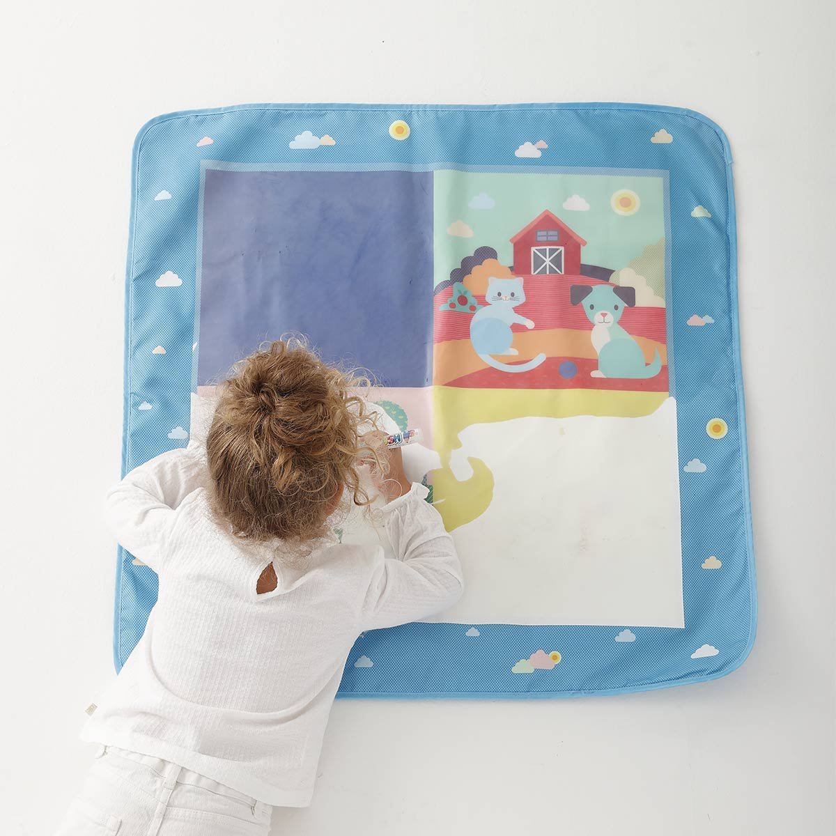 Tapis de coloriage aqua magique blanc, OXYBUL