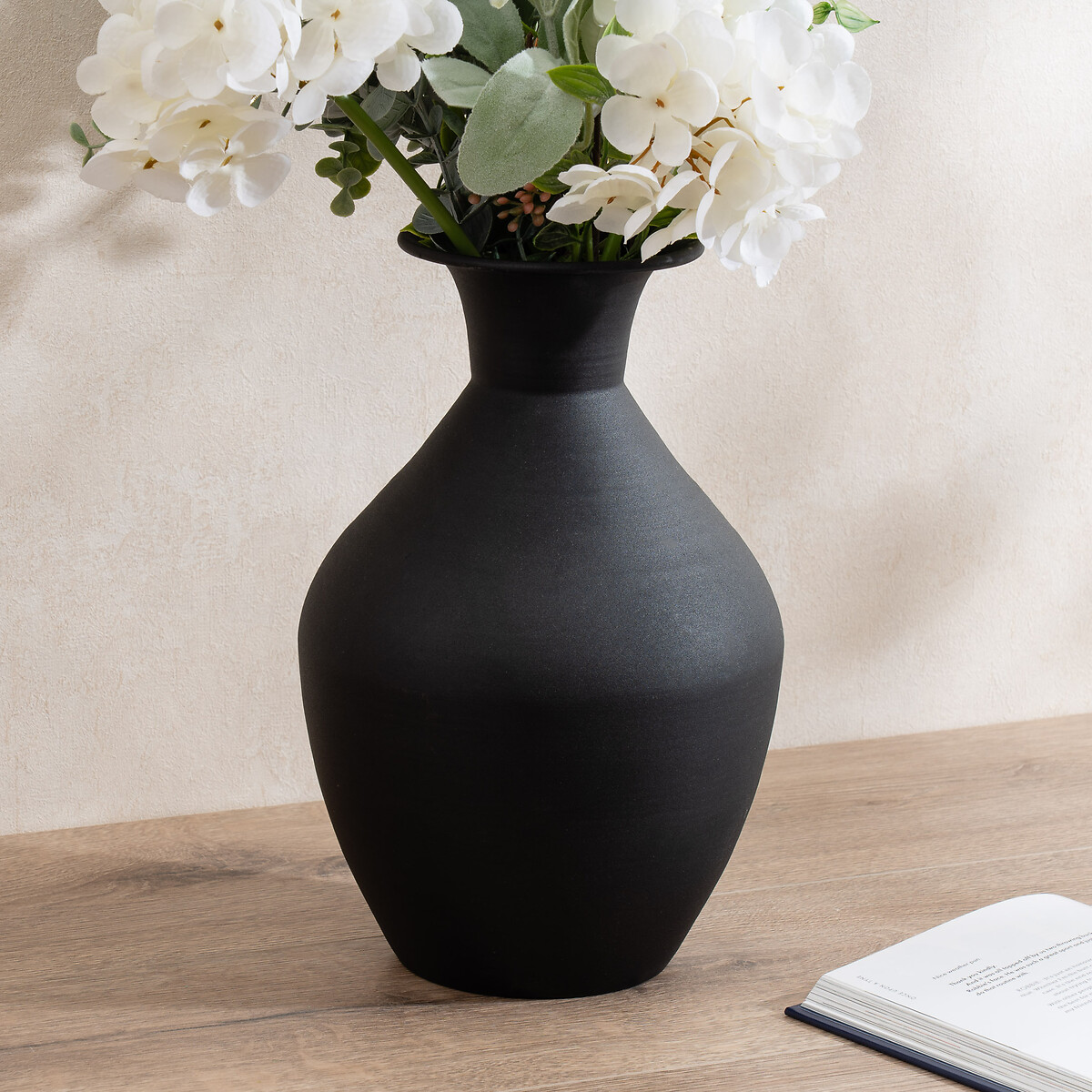 30cm Collared Vase Black black, SO'HOME