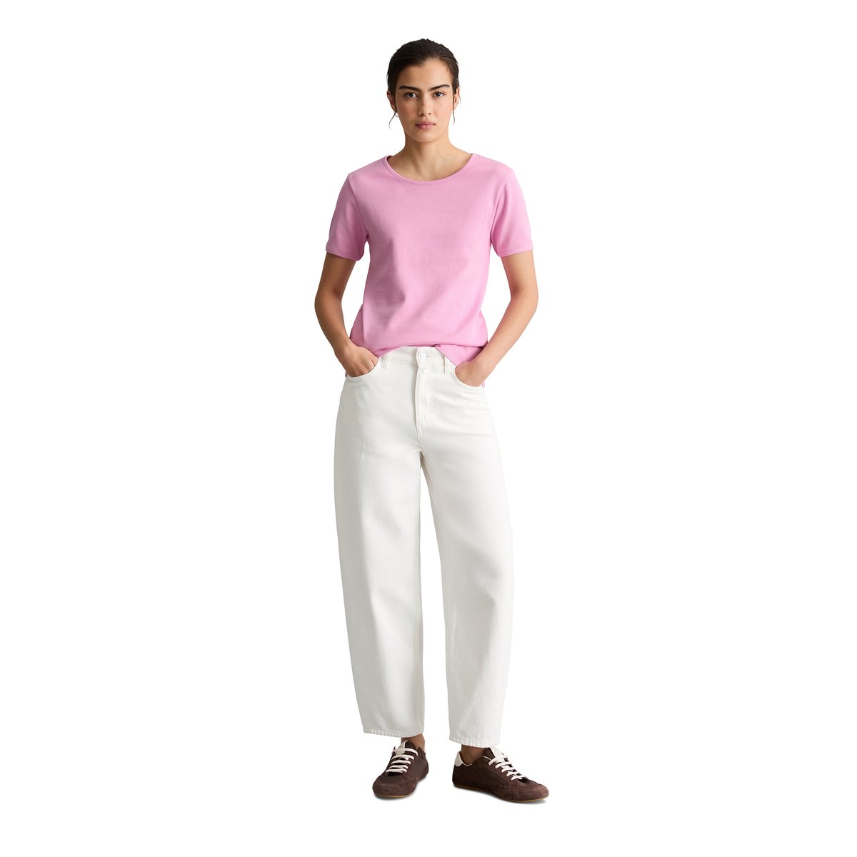 T-shirt DfC avec structure relaxed en pur coton bio rose pale, MARC O’POLO DENIM