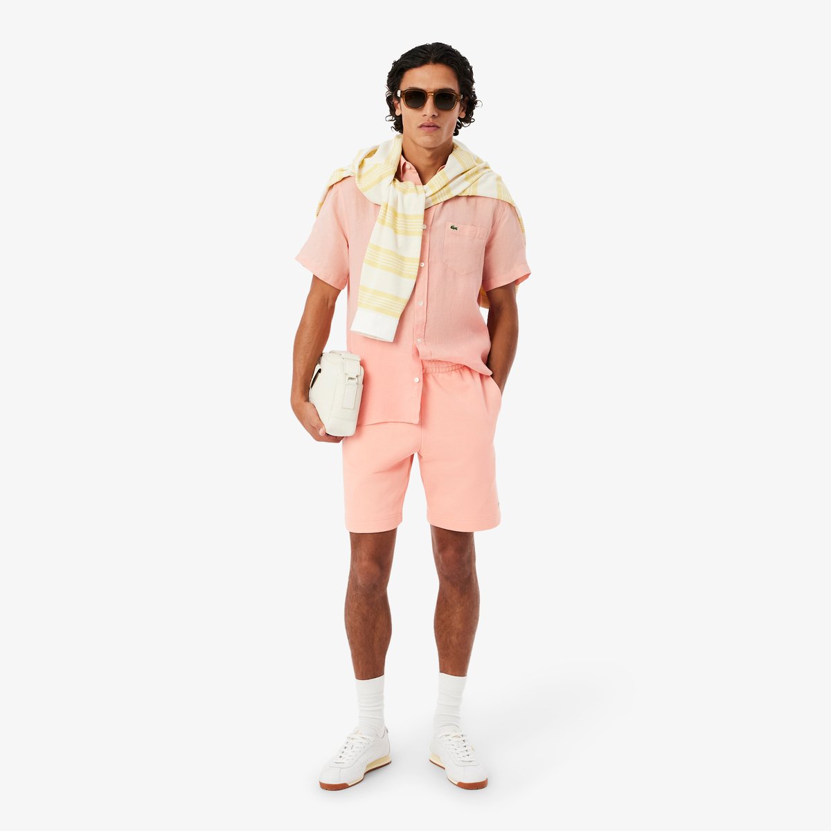 Short regular fit molleton rose-ui2, LACOSTE