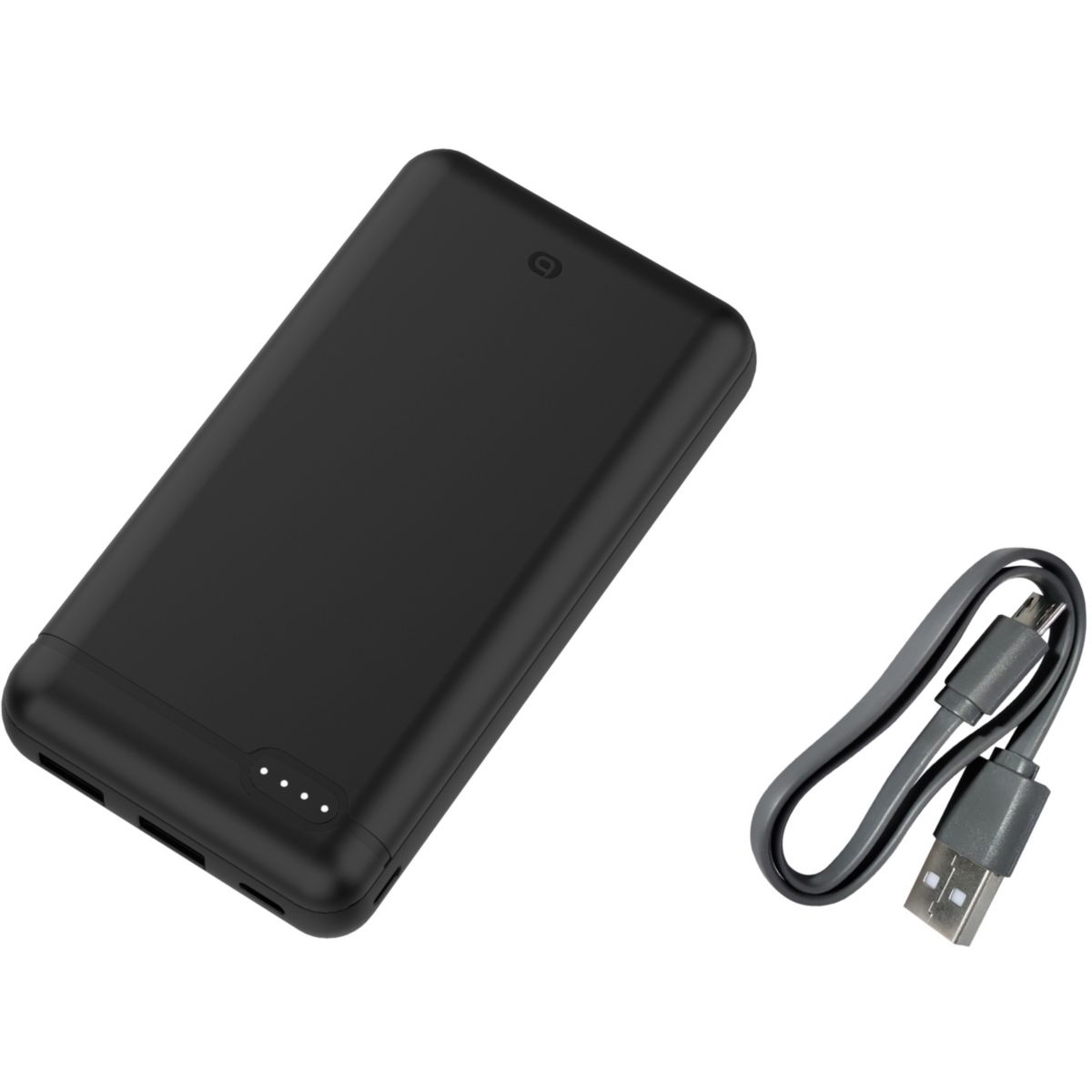 Batterie externe PowerBank 20000 mAh noir USB-C compatible iPhone 16 15 14 Pro Max et Samsung Galaxy couleur unique, ESSENTIEL B