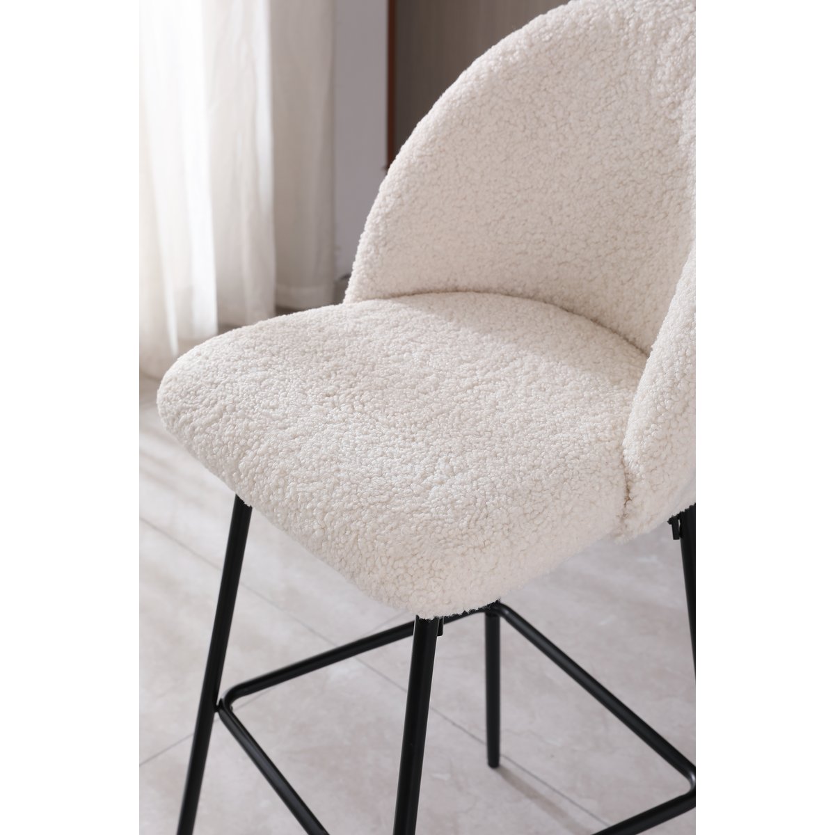Lot de 2 tabourets de bar, NILSSON blanc cassé, NORDLYS