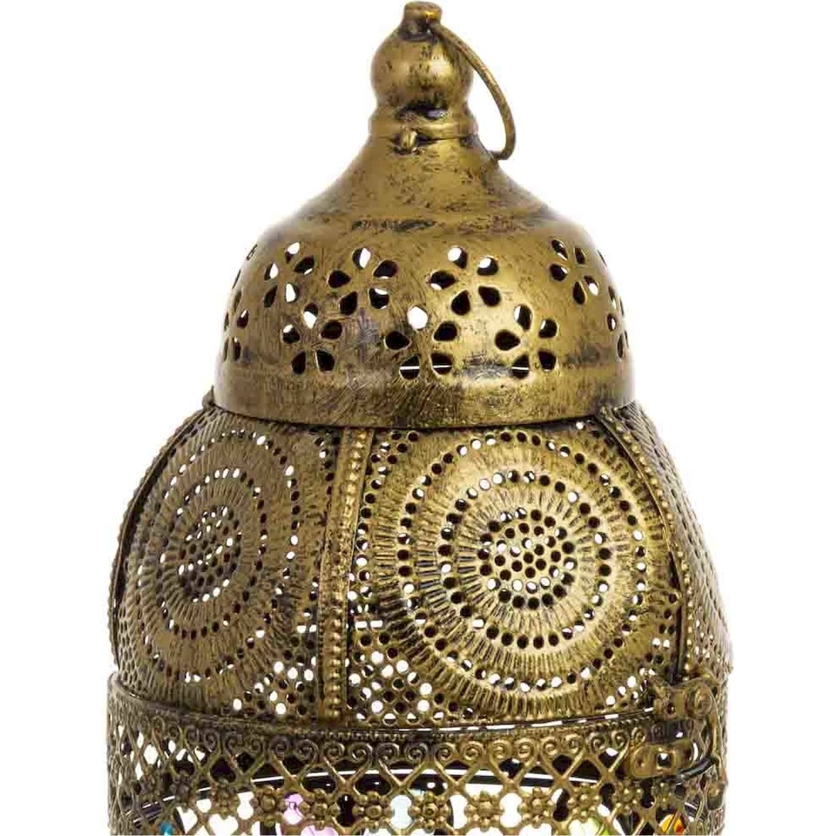 Lampe de table en métal et verre mosaïque de verre multicolore et doré, RECOLLECTION