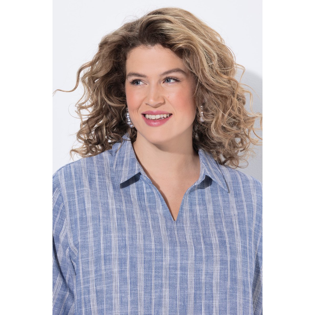 Tunique à rayures, silhouette en O bleu jean, ULLA POPKEN