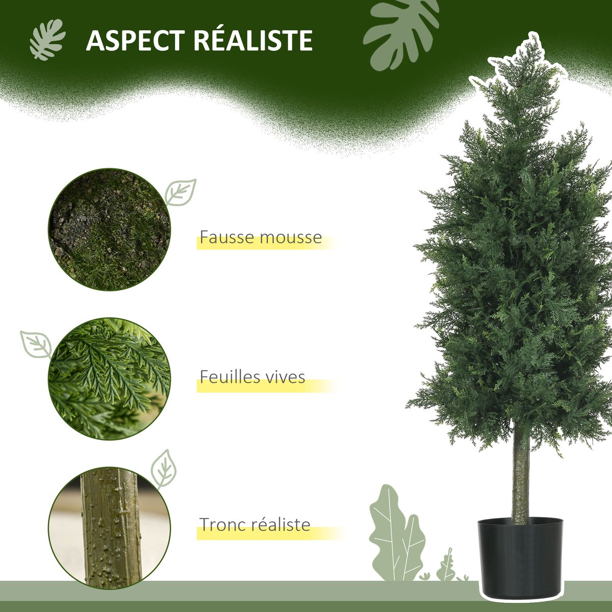 Plantes artificielles PE Vert vert, HOMCOM