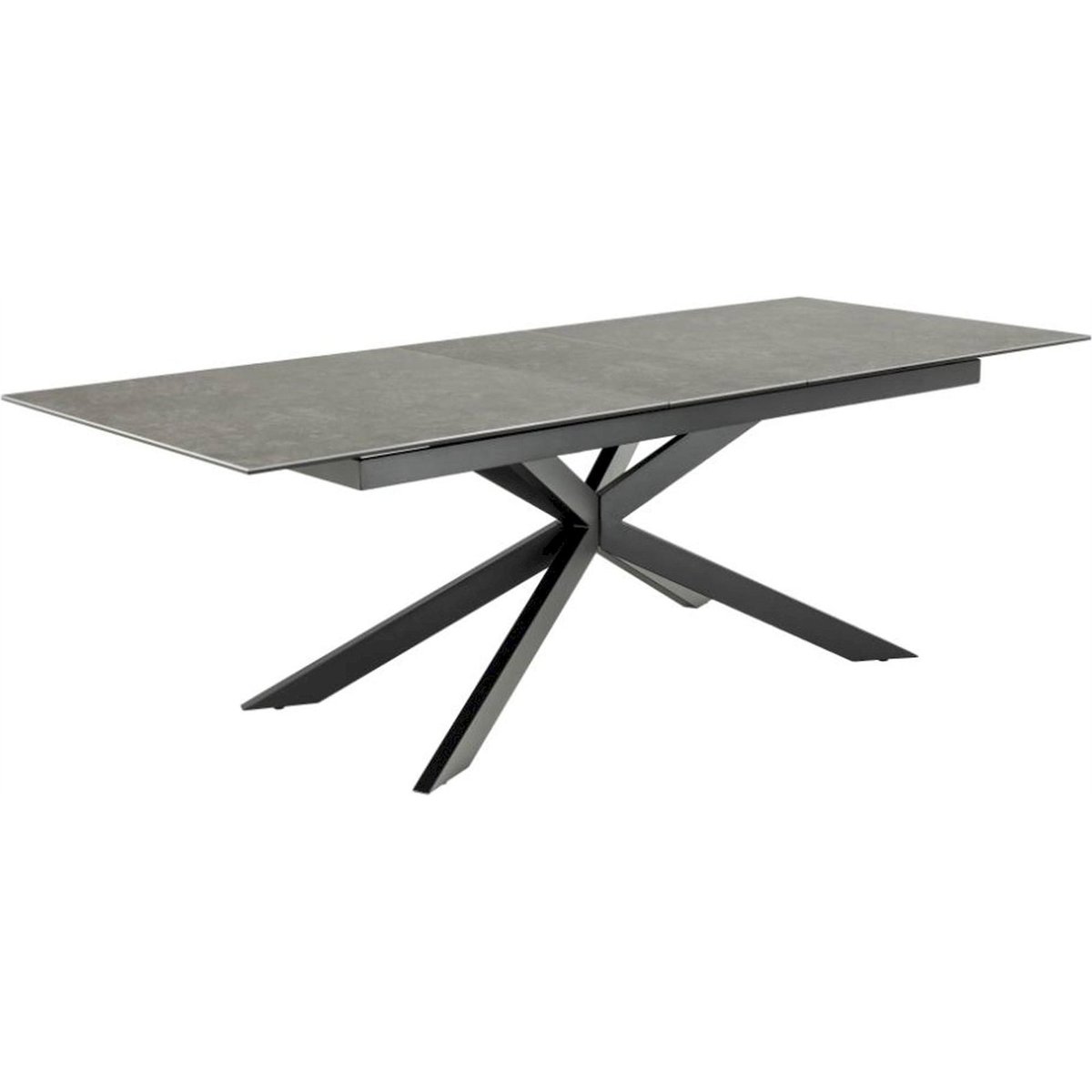 Table à manger extensible SHIMESS céramique noir effet béton, RECOLLECTION