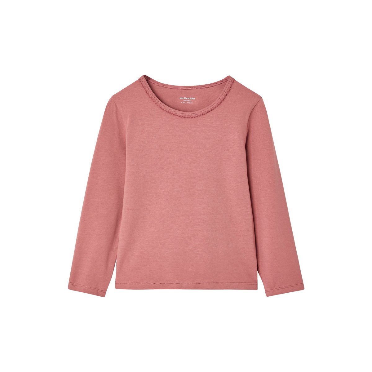 Lot de 3 t-shirts manches longues vieux rose, VERTBAUDET
