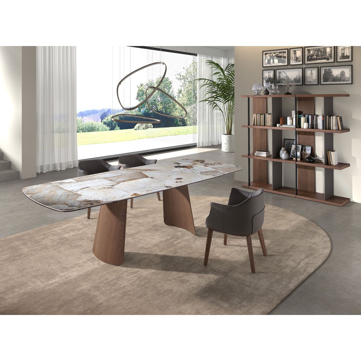 Etagère en noyer et bois gris gris | noyer | noir, ANGEL CERDA