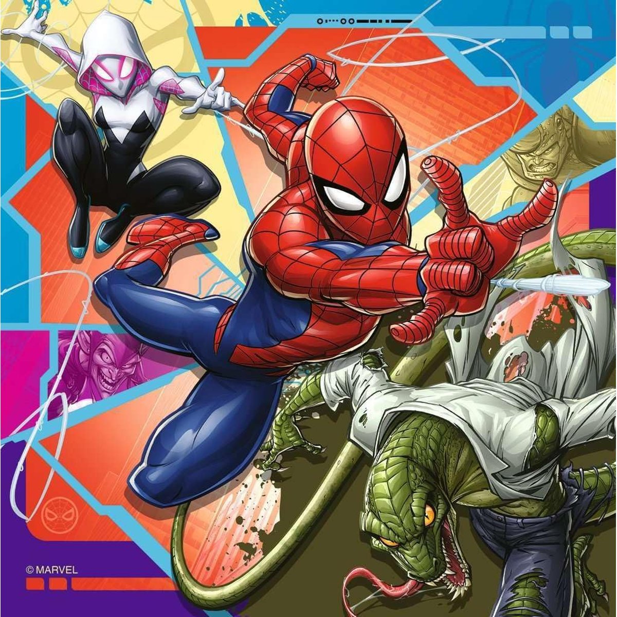 Puzzle Attaque spéciale Spiderman 3x49 pcs bleu, RAVENSBURGER