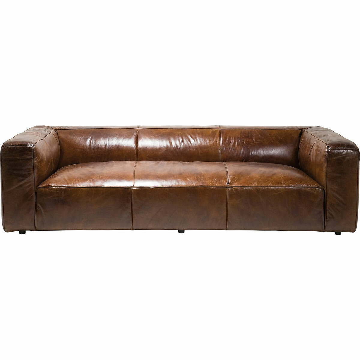 Canapé Cubetto 3-places 260cm cuir marron, KARE DESIGN