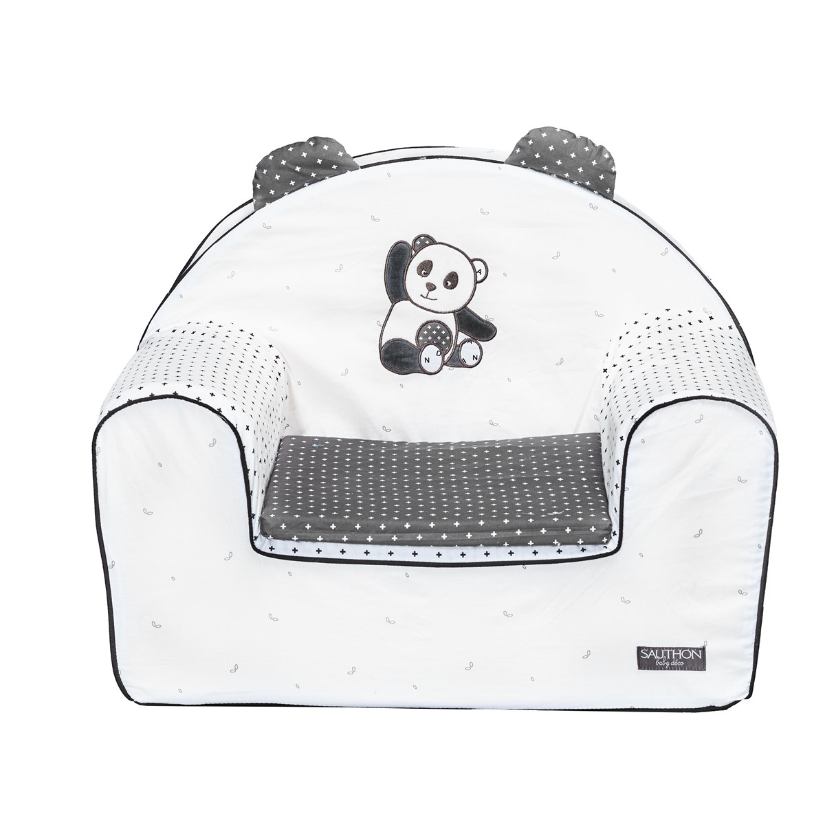 Fauteuil club en coton blanc, SAUTHON