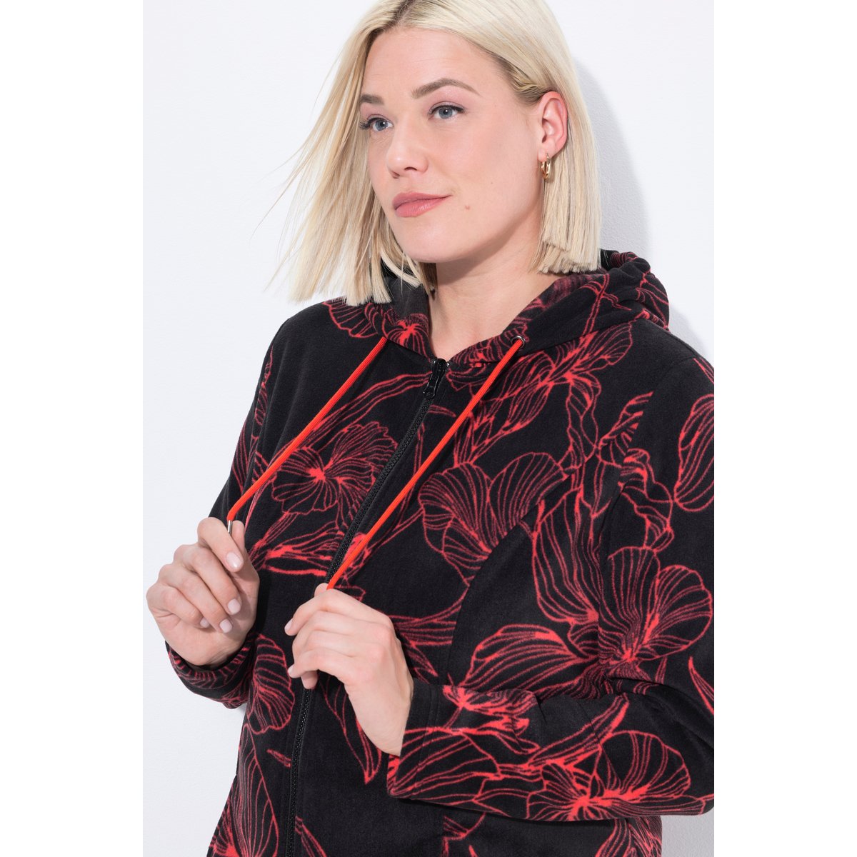 Veste à capuche en polaire noir, ULLA POPKEN
