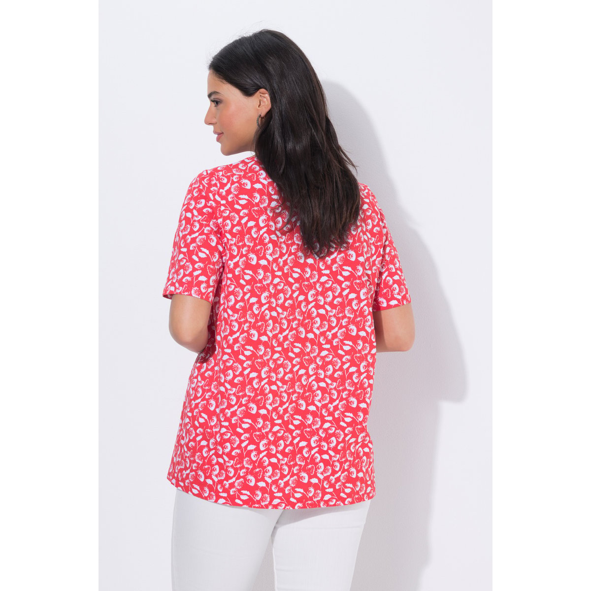 T-Shirt coupe évasée corail, ULLA POPKEN