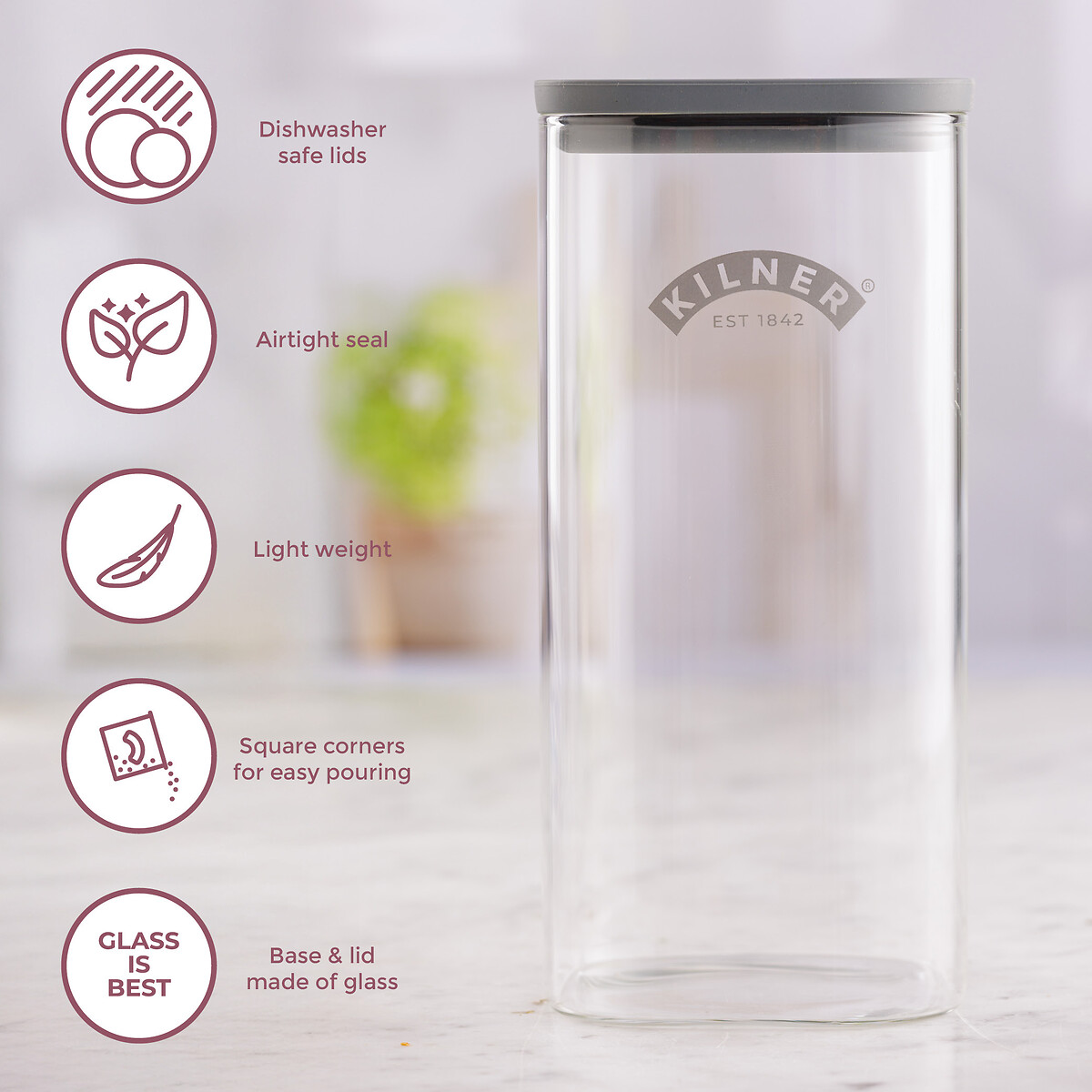 4-Piece Fresh Storage Pantry Set transparent, KILNER