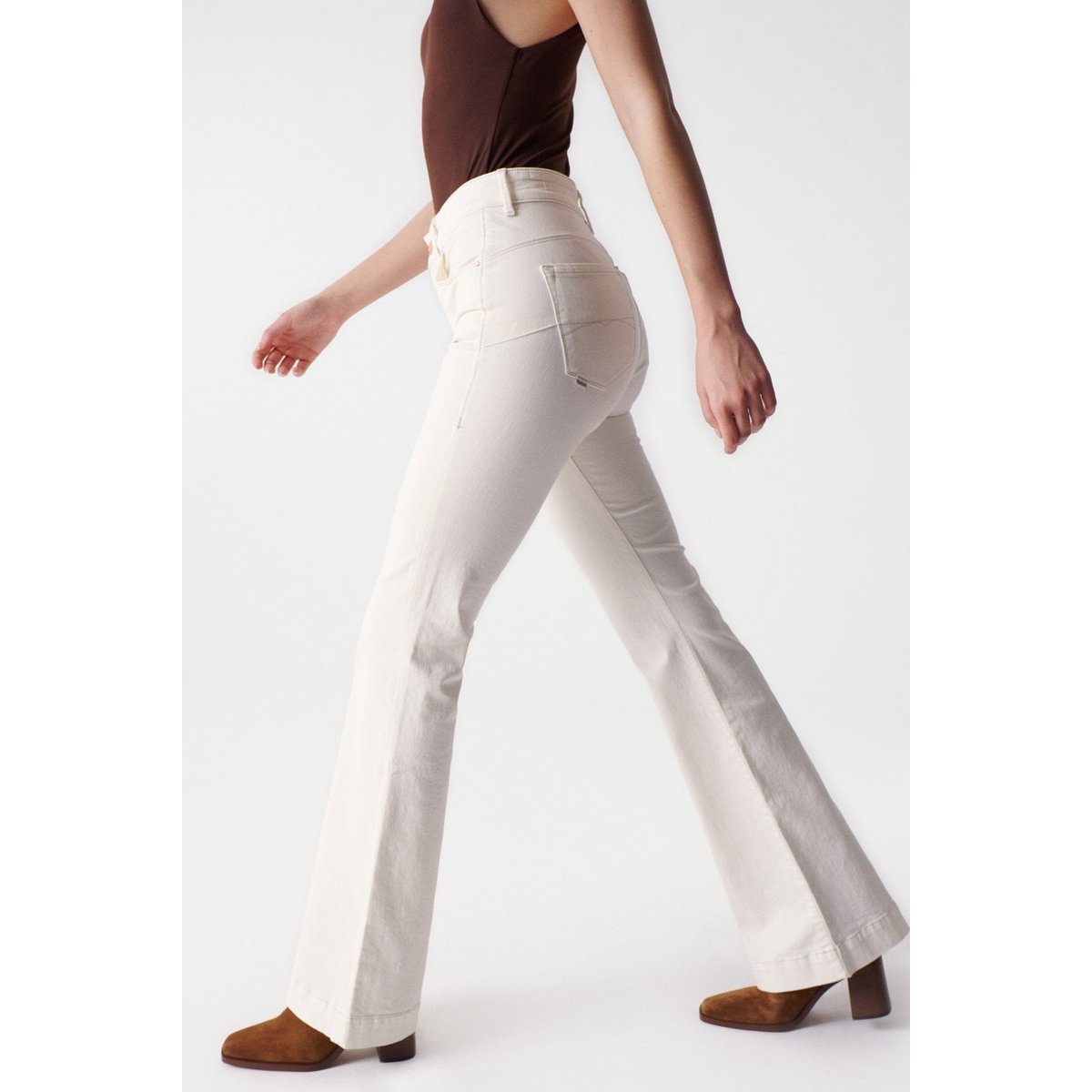JEAN FAITH PUSH IN FLARE ecru, SALSA JEANS