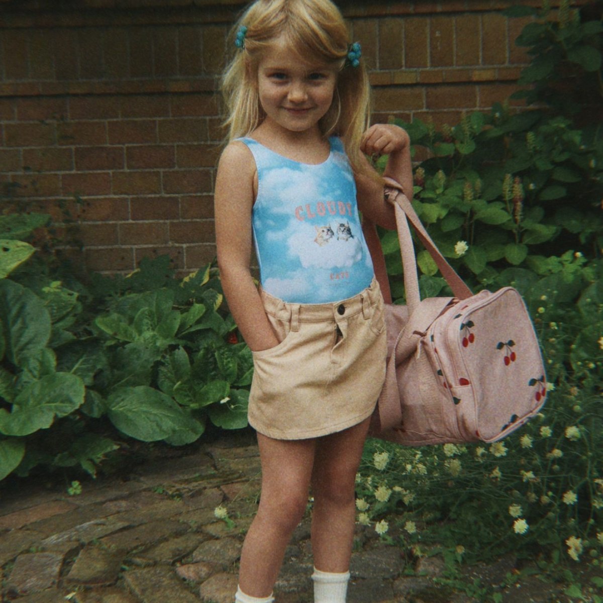Sac weekend enfant rose, rouge, vert, KONGES SLOJD