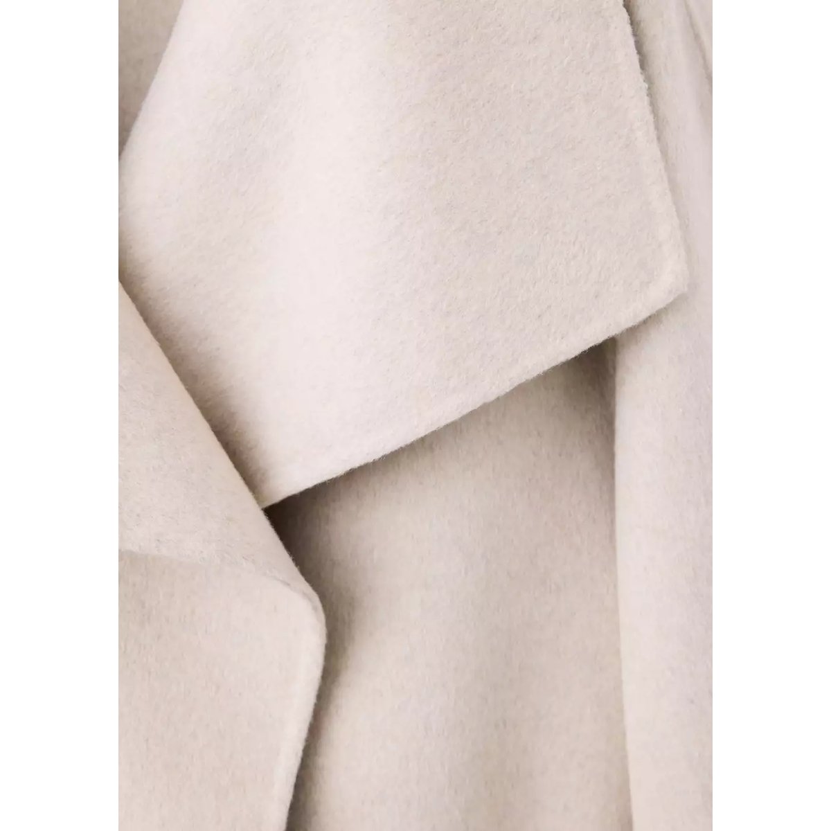 Manteau laine fait à la main ceinture gris clair/pastel, MANGO