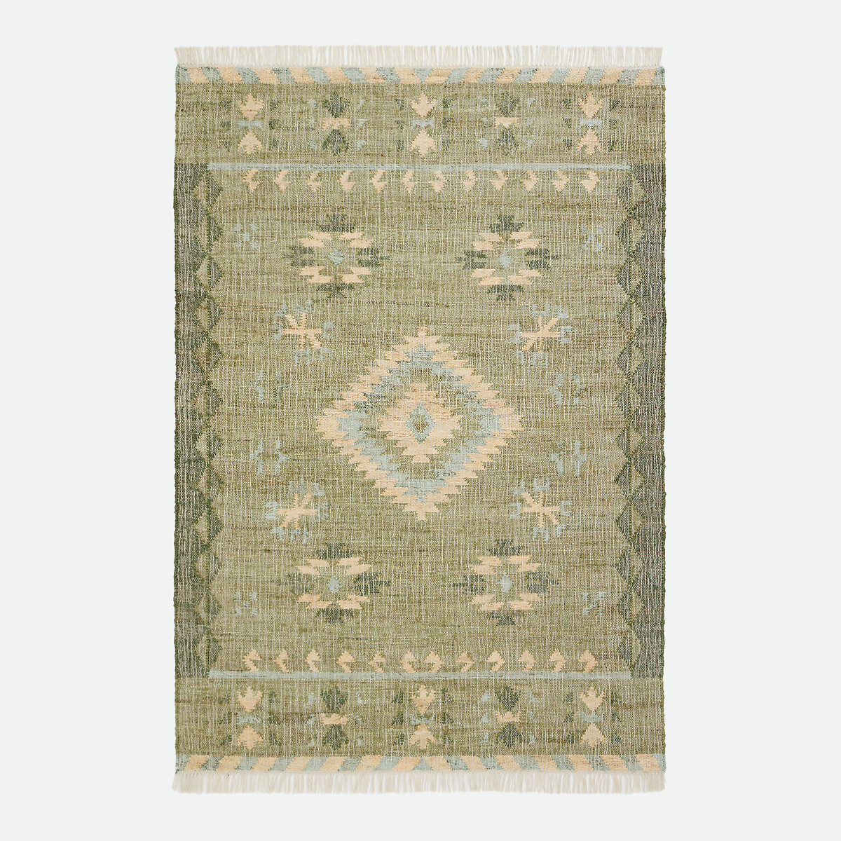 Tapis kilim, 80% jute, effet used, NAVAJA vert, LA REDOUTE INTERIEURS