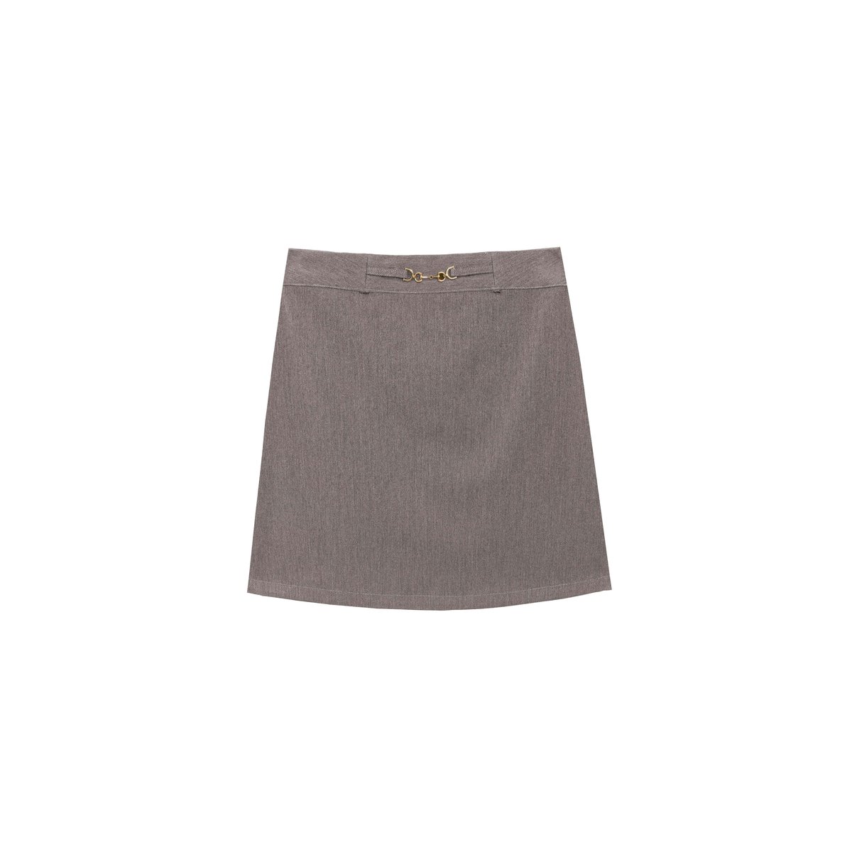 Jupe courte droite uni JANINO 14-taupe, LA PETITE ETOILE