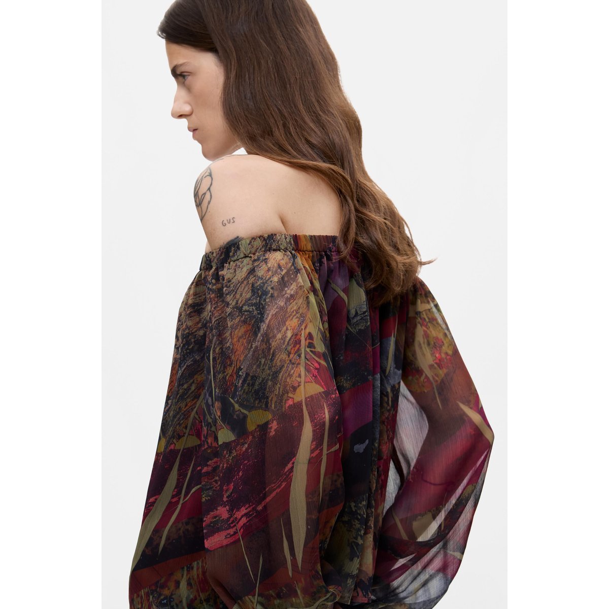 Blouse imprimée à manches longues vert, DESIGUAL