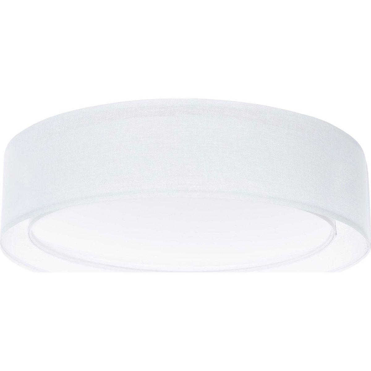Plafonnier rond en tissu double couche Puro blanc tissu semi-transparent, BPS KONCEPT