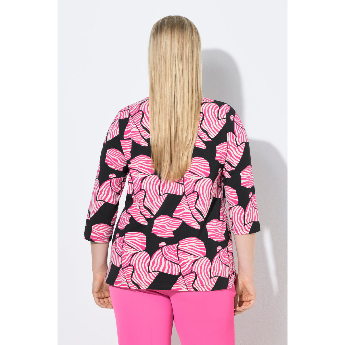 T-shirt Classic Fit, motif nœuds noir, ULLA POPKEN
