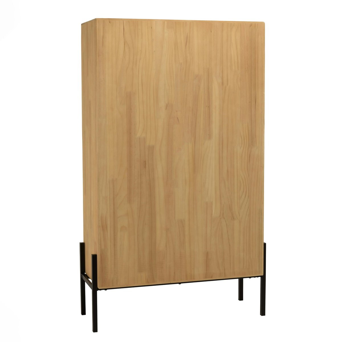 Vaisselier bois clair et contour vert BAGAN bois naturel, PIER IMPORT