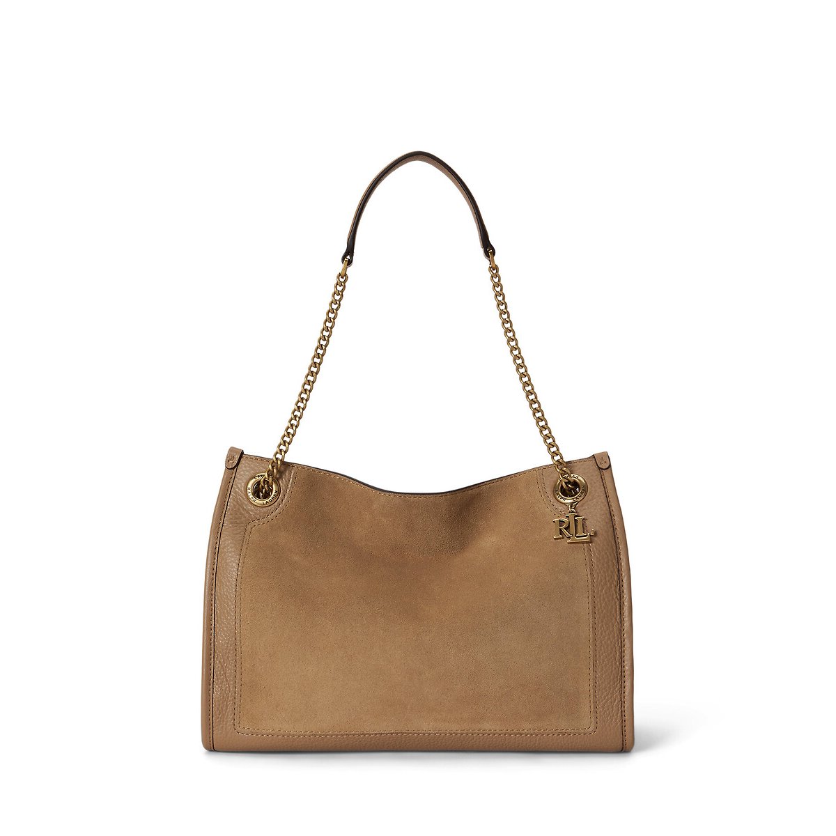 Bradley Medium Suede Handbag camel, LAUREN RALPH LAUREN
