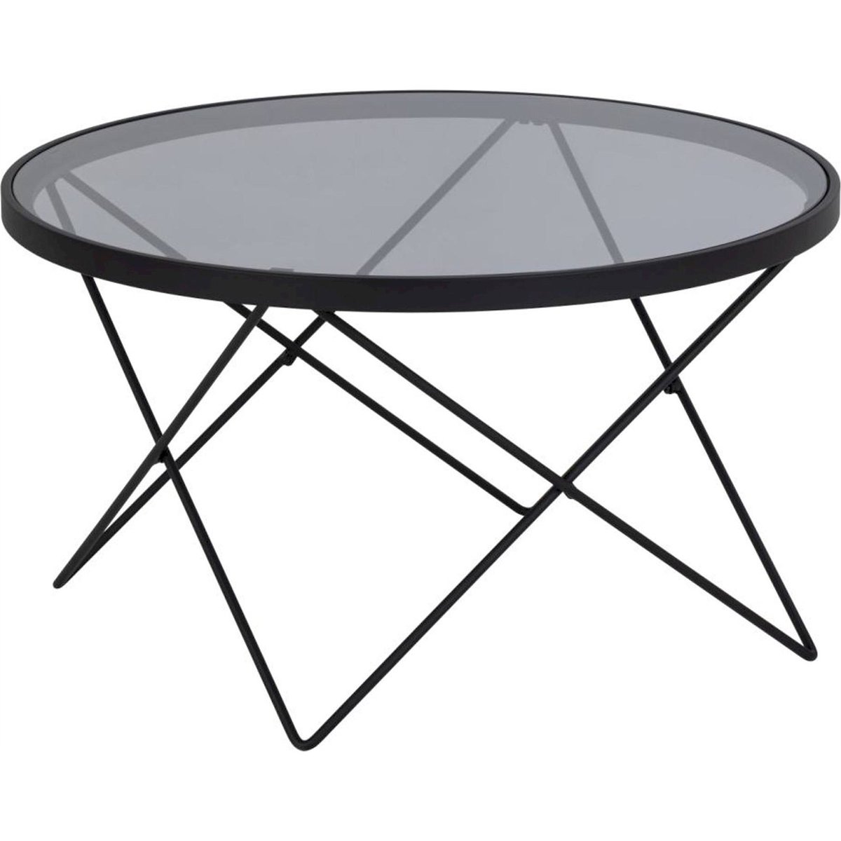 Table basse ronde READRA en verre fumé noir et verre fumé, RECOLLECTION