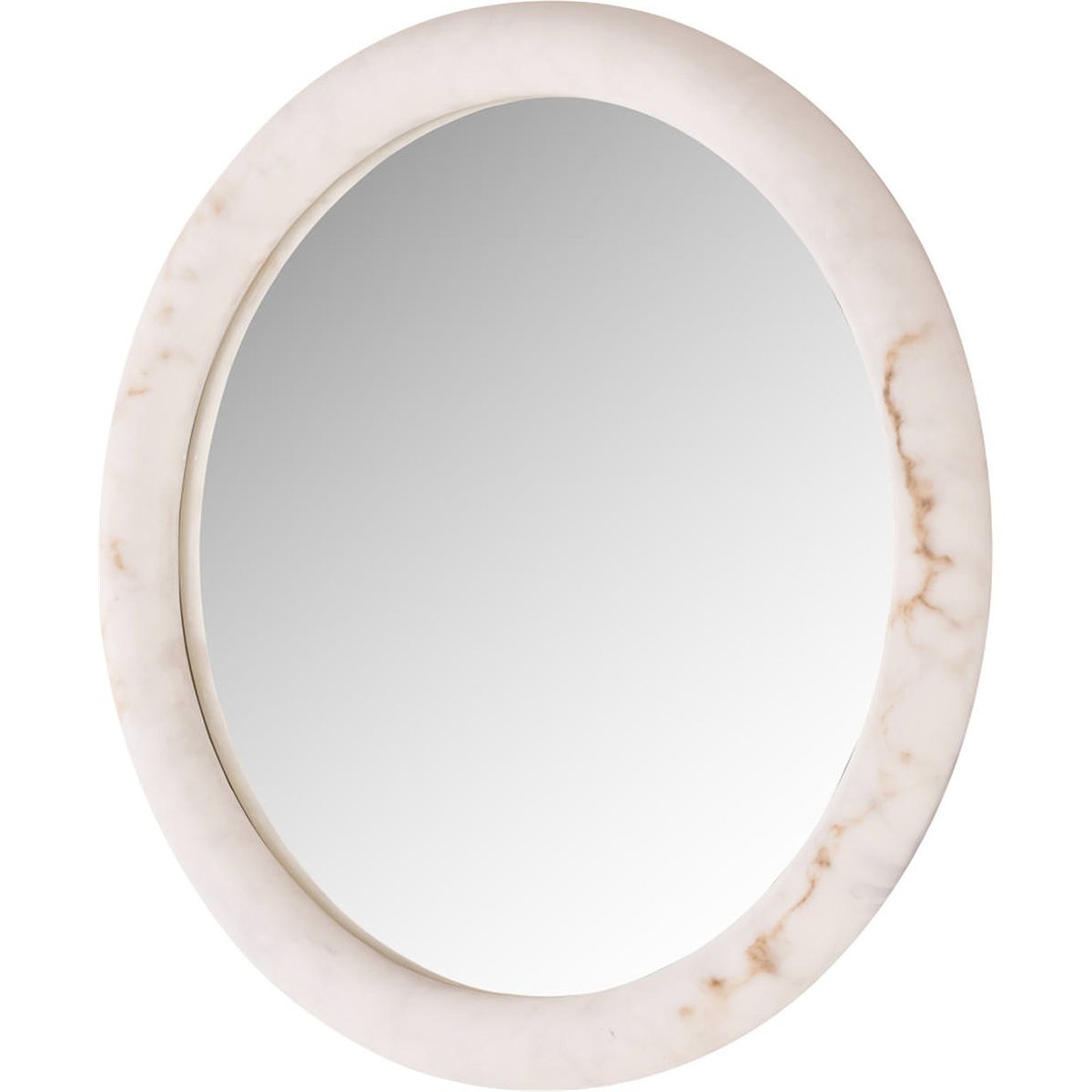 Applique murale miroir lumineux rond blanc effet marbre, RECOLLECTION